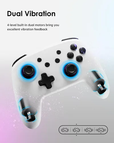 Vista 6 de DOYOKY Switch Controller, Hall Effect Joystick Switch Controller Compatible with SwitchSwitch Lite, Wireless Gamepad with 7 LED ColorsMotion