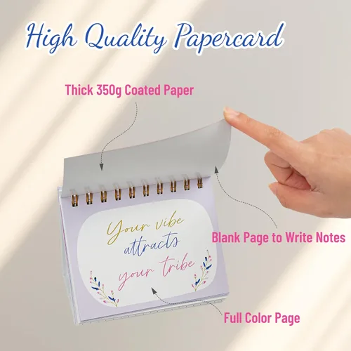 Vista 2 de Regalos inspiradores para mujeres, calendario de escritorio motivacional, calendario de escritorio con afirmaciones positivas diarias y citas Azul