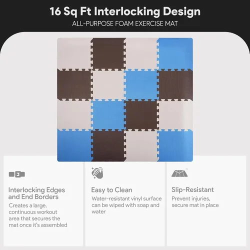 Vista 4 de BalanceFrom Foam Floor Tiles for Kids - Non-Toxic Comfortable Baby Play Mat and Interlocking Foam Tiles for Crawling & Development, Soft Play Mat