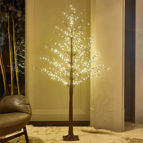 Vista 8 de LITBLOOM Árbol Marrón Iluminado Enchufable 430 Luces LED de Hadas 4 Pies, Árbol de Ramitas con Luces para Interior Exterior Hogar Habitación