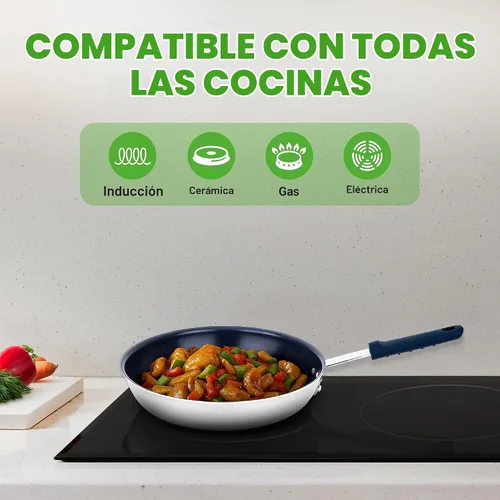 Vista 4 de NutriChef Sartén pequeña antiadherente de 8 pulgadas, sartén de cerámica con mango de silicona, revestimiento de cerámica, resistente a las manchas