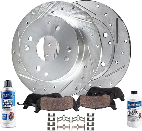 Vista 14 de Detroit Axle - Kit de freno delantero para Ford 2000-2005 Excursion 1999-2004 F-250 F-350 Super Duty Pinza de freno de disco con soporte Pastillas