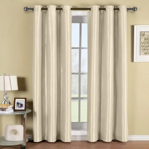 Vista 23 de Royal Tradition Cortinas opacas de 42 x 96 pulgadas, juego de 2 paneles de cortinas blancas con aislamiento térmico para oscurecer la habitación