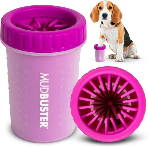 Vista 29 de Dexas MudBuster Limpiador Portátil de Patas de Perro - Calidad Premium, Azul, Tamaño Pequeño para Suministros y Accesorios para Mascotas
