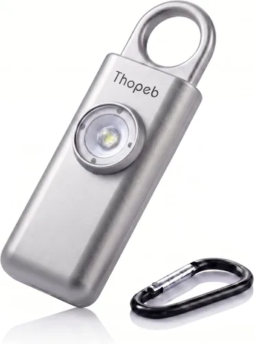 Vista 10 de La alarma de seguridad personal original para mujeres por mujeres, sonido de sirena fuerte, luz LED estroboscópica SOS, ten seguridad con la alarma