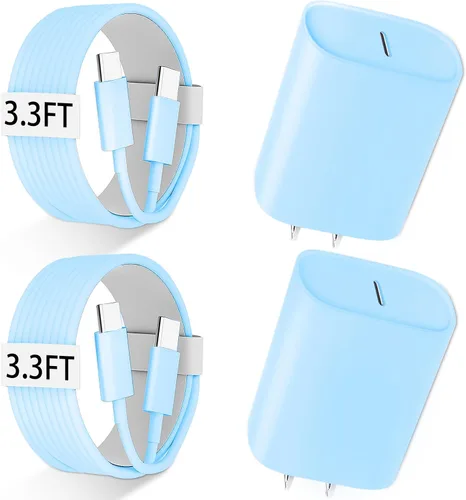 Vista 18 de Cargador para teléfono 17, 16, 15 Pro Max, carga rápida PD de 30 W, cable de carga para iPhone 17 de 6 pies (65 W/3 A), cable largo USB C con iPhone