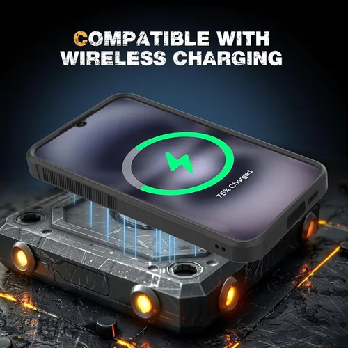 Vista 3 de Funda magnética para Galaxy A16 5G, [compatible con MagSafe] [protección contra caídas de grado militar] Funda resistente a prueba de golpes