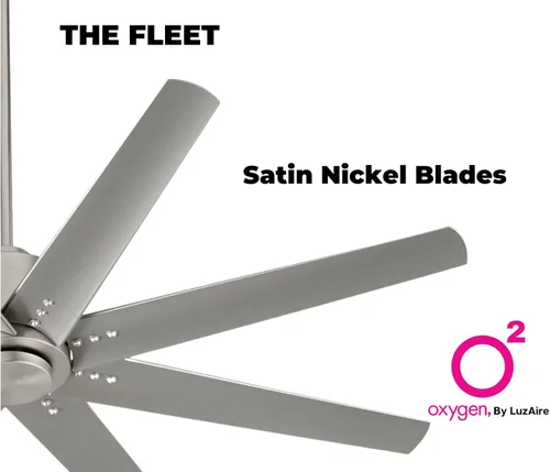 Vista 2 de LUZAIRE DESIGN Oxygen 3-108-24 I Fleet Ventilador de techo moderno de 8 aspas de 72 pulgadas con control de pared, motor reversible de seis Níquel