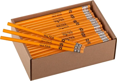 Vista 5 de Pencil Guy Lápices promocionales personalizados impresos - hechos de periódico y cartón reciclados -verde 144 a una caja- impreso