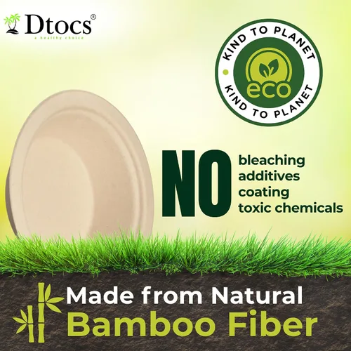 Vista 7 de Dtocs Cuencos desechables de fibra de bambú – 12 onzas, paquete de 200 Cuenco pequeño biodegradable ecológico Cuenco de bagazo apto