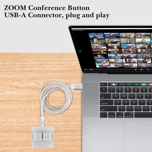 Vista 5 de Linkidea Botón de reunión de zoom USB para Windows, inicio/detener video, silenciar/desactivar el micrófono, compatible con la aplicación Zoom