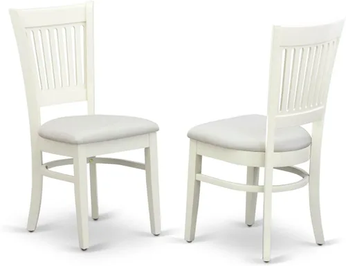 Vista 3 de East West Furniture El juego de 3 piezas Hartland contiene una mesa redonda de comedor con pedestal y 2 sillas tapizadas de tela de lino, 42 x 42