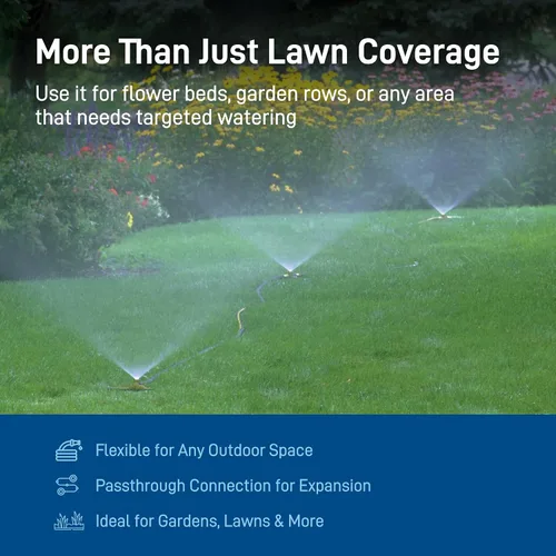 Vista 8 de Orbit - Sistema de riego de césped Port-a-Rain, kit automático de agua para plantas y jardín, 58092N, Verde