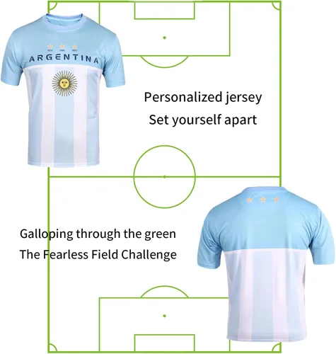 Vista 4 de DIBEI Camiseta de fútbol para fanáticos de la Copa del Mundo 2026, Argentina, Brasil, México y compatible con Estados Unidos