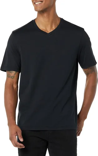 Vista 2 de Tienda Essentials Camiseta de manga corta con cuello en V para hombre (disponible en tallas grandes y altas), paquete de 2