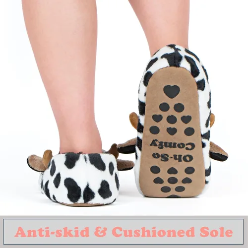 Vista 4 de cosyone1997 Lindas pantuflas de animales para niños, niñas y mujeres, calcetines de casa mullidos con suela antideslizante suave, regalos únicos