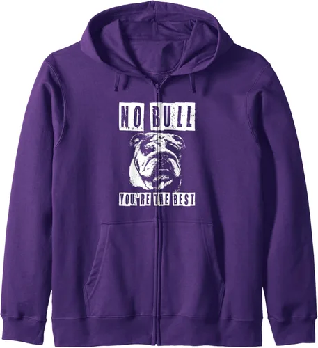 Vista 5 de No Bull You're The Best - Sudadera con capucha divertida con cremallera para dueños de perros Pitbull, Negro