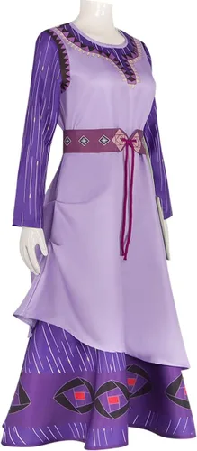Vista 5 de Wish Asha - Disfraz de princesa para niñas, trajes de cosplay con accesorios para fiestas de Navidad