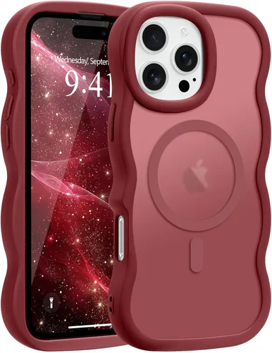 Vista 80 de Pepmune - Funda para iPhone 12 Pro Max con marco ondulado y estructura rígida, color mate claro, cubierta trasera unisex, compatible con Magsafe