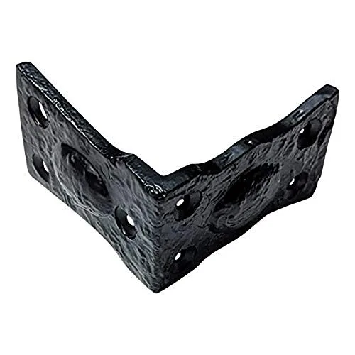Vista 5 de Adonai Hardware "Arah" - Esquina en L de hierro antiguo negro (suministrado como 16 piezas por paquete) - Recubrimiento de polvo negro