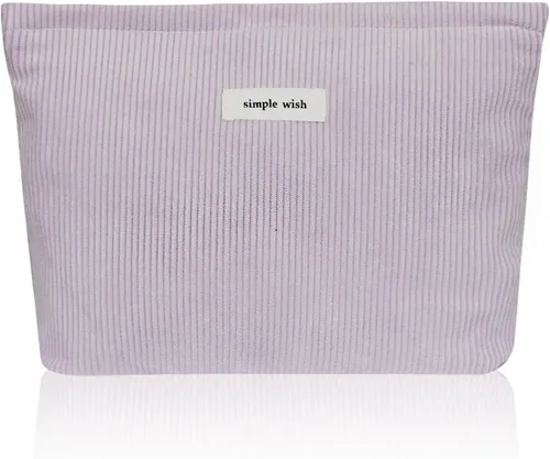 Vista 7 de Wudygirl Bolsa de maquillaje de lona para mujer, organizador estético de maquillaje, bolsa de maquillaje de viaje, bolsa de aseo para bolso, bolsa
