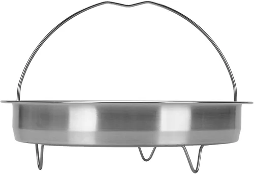 Vista 6 de Pwshymi Cesta de vapor de alimentos de acero inoxidable con patas para olla de cocina, diseño perforado eficiente para verduras y mariscos, adecuada