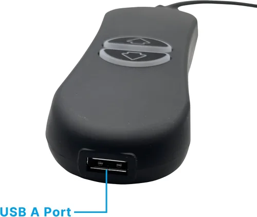 Vista 4 de Control remoto de control manual de 2 botones y 5 pines con USB y retroiluminación para sillas elevadoras reclinables eléctricas