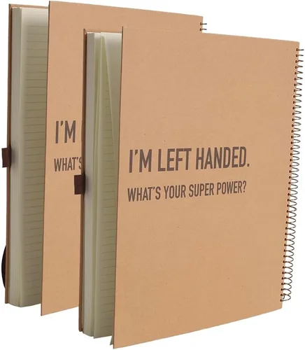 Vista 8 de Urby Cuaderno para zurdos con rayas universitarias, tapa dura, 8.5 x 5.7 pulgadas Papel premium, 160 páginas, 1 tema, regalo ideal para zurdos