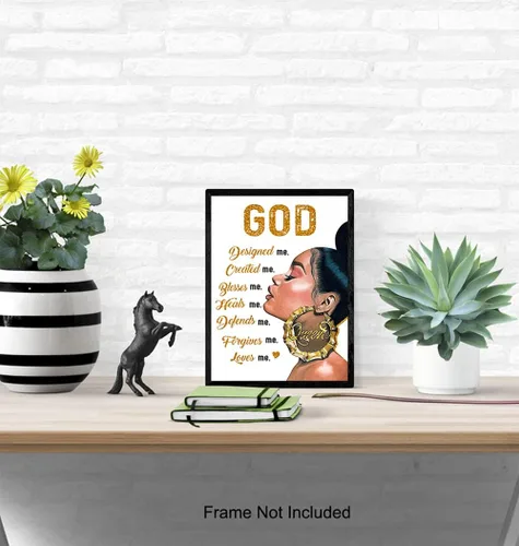 Vista 5 de Arte afroamericano - Arte negro - decoración de pared religiosa espiritual - mujeres negras - Regalos cristianos de inspiración para mujeres