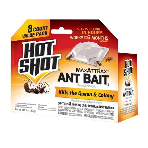 Vista 10 de Hot Shot MaxAttrax - Cebo para hormigas, 4 unidades, estaciones de cebo Comienza a matar en horas, para uso en interiores y exteriores, funciona