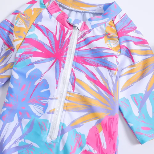 Vista 39 de MERSARIPHY Traje de baño de una pieza para niña pequeña, traje de baño de manga larga, traje de baño para niñas