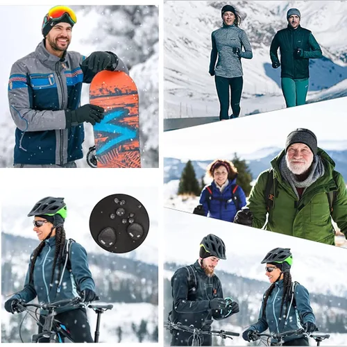 Vista 9 de WOLFILIST Skull Cap Winter Helmet Liner, Cold Weather Thermal Cycling Cap negro (Black*1)