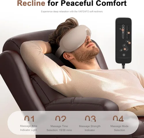 Vista 8 de Sofá reclinable manual de dos plazas, sofá reclinable de pared con masaje, puertos USB y tipo C, almacenamiento, portavasos, sofá RV para sala