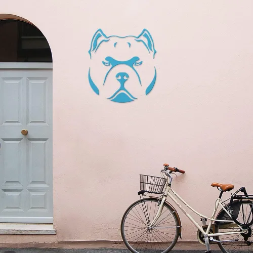 Vista 6 de Adhesivos transparentes de American Bully Icon Dog Head (azul azul), calcomanías de vinilo impermeables de alta calidad para teléfono portátil