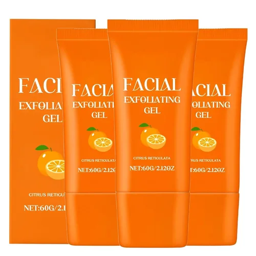 Vista 7 de Gel exfoliante facial naranja, exfoliante suave para cara y cuerpo, gel pelador que elimina puntos negros e hidrata la piel
