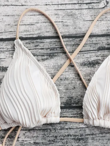 Vista 6 de OYOANGLE Traje de baño sexy de una pieza para mujer, bikini con tiras cruzadas