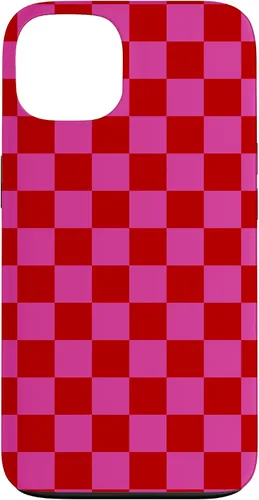 Vista 7 de Red Pink Checkered Checked Pattern Check Design #019 Case for iPhone 17