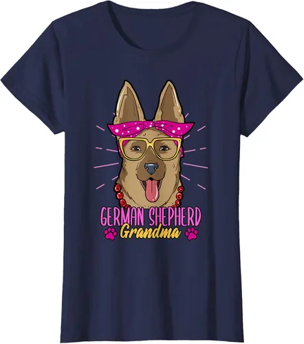 Vista 11 de Camiseta de piel de pastor alemán para mujer, con diseño de pata de mamá, padre, amor, perros, perro, Negro, S