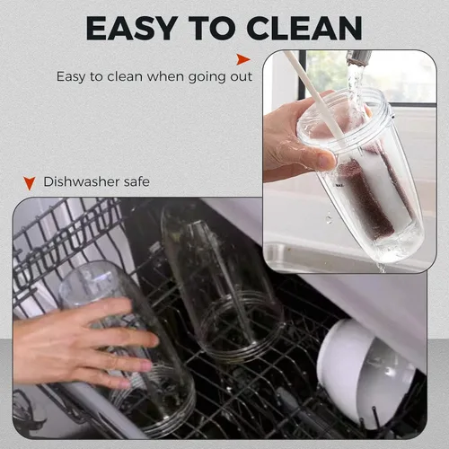 Vista 33 de Vasos de licuadora de repuesto para licuadora Nutribullet de 18 onzas con tapa, compatible con Nutribullet 600 W 900 W licuadora exprimidor