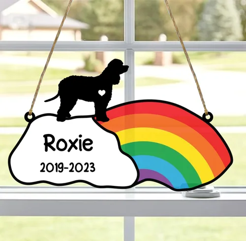 Vista 111 de LOVELYPOD Rainbow Bridge - Regalos conmemorativos para mascotas, regalos conmemorativos para perros afganos por pérdida de sabueso afgano, regalo