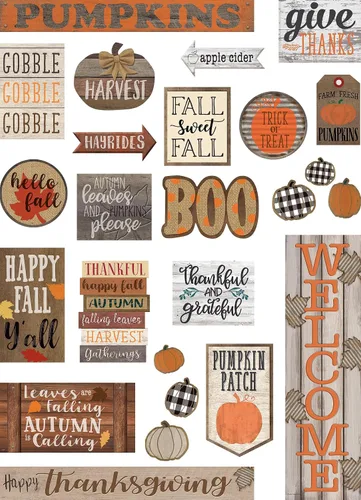 Vista 7 de Teacher Created Resources Home Sweet Classroom Happy Fall Mini tablón de anuncios (TCR8734)