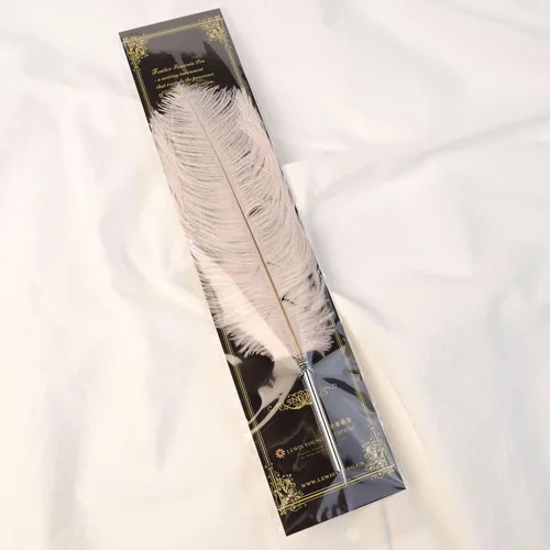 Vista 9 de SpyShop Bolígrafo de plumas, tinta negra, pluma vintage, pluma chapada refinada, bolígrafo para escritura escolar, regalo de boda, bolígrafo de Negro