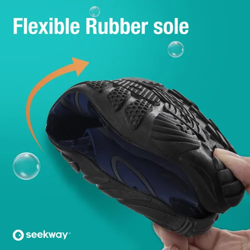 Vista 2 de SEEKWAY - Zapatos de agua unisex, de secado rápido, tipo calcetín y con sensación de pies descalzos para adultos ideales para playa, natación, río