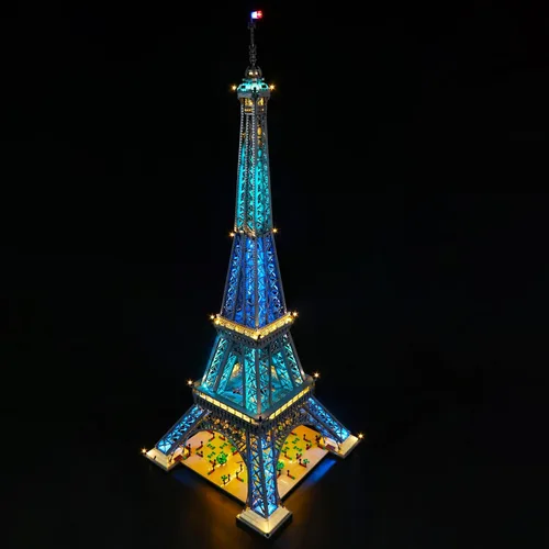Vista 5 de VONADO Kit de luz LED para juego de torre Eiffel Lego 10307 (sin modelo), kit de iluminación Buliding compatible con juguetes de construcción Lego