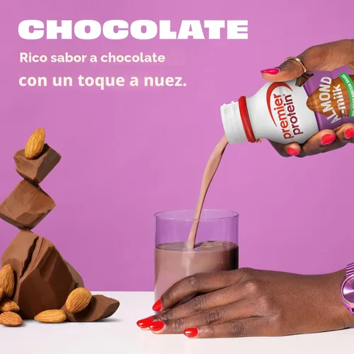 Vista 4 de Premier Protein - Batido de proteína de leche de almendra no láctea, 0.71 onzas, chocolate, paquete de 12 Proteína a base de plantas, 160