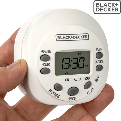 Vista 5 de BLACK+DECKER Temporizadores de luz, programables, para interiores, 1 paquete, con toma de tierra, toma de corriente digital compacta con modo