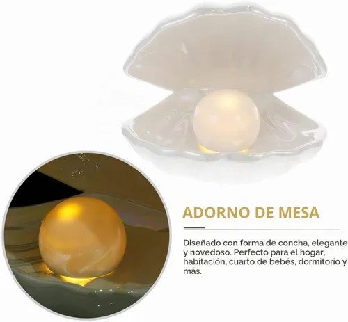 Vista 2 de IMIKEYA - Luz de perla de concha, cerámica blanca, LED Blanco