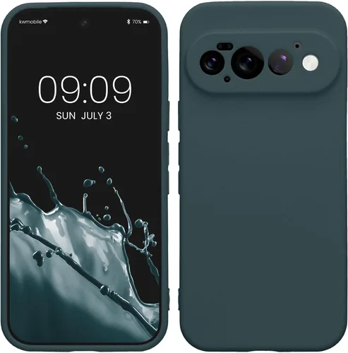 Vista 289 de kwmobile Funda compatible con Google Pixel 9 - Funda protectora delgada de TPU para teléfono - Acabado mate suave - Piedra antigua