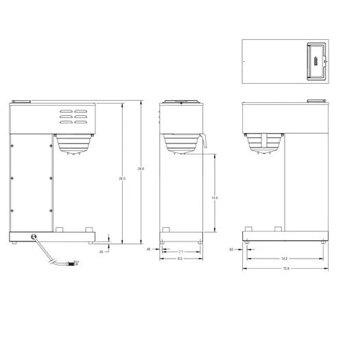 Vista 3 de BUNN 33200.0010 VPR APS Cafetera comercial para verter sobre aire (120V/60/1PH)