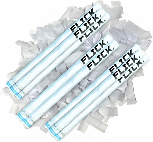 Vista 29 de Ultimate Confetti - Paquete de 8 varitas de confeti azul bebé - Palitos de mano de 6 pulgadas de papel de seda biodegradable para bodas, cumpleaños